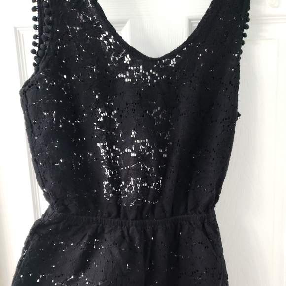 Black Romper Flower Print- See Through - Picture 4 of 5